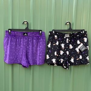 Women’s Fuzzy Plush Halloween Sleep Lounge Shorts 2-Pack Size L